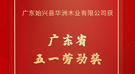 喜訊！華洲木業(yè)榮獲廣東省五一勞動獎！